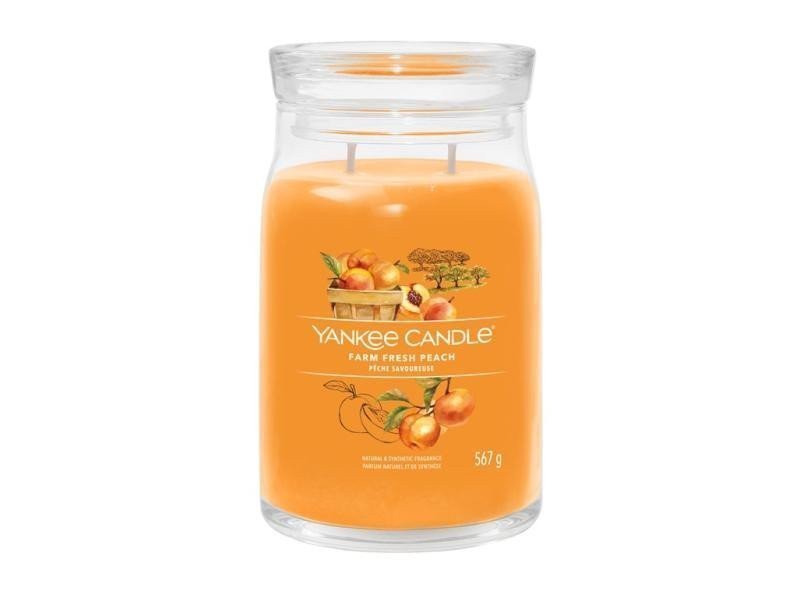 YANKEE CANDLE Farm Fresh Peach svíčka 567g 2 knoty Signature velký