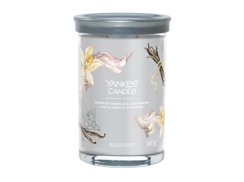 YANKEE CANDLE Smoked Vanilla Cashmere svíčka 567g 2 knoty Signature tumbler velký