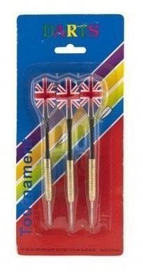 Házecí šipky s kovovým hrotem 15 cm kovplast - 3 ks na kartě