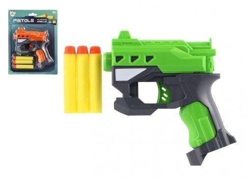 Pistole na pěnové náboje 12 x 14 cm plast 3 ks nábojů - 2 barvy