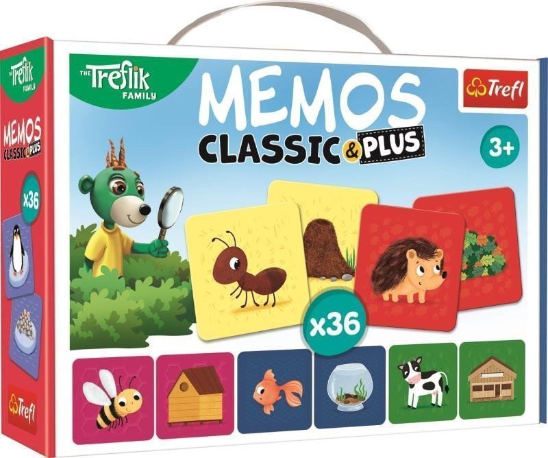 Trefl Pexeso ClassicPlus Zvířátka a jejich domečky 3v1