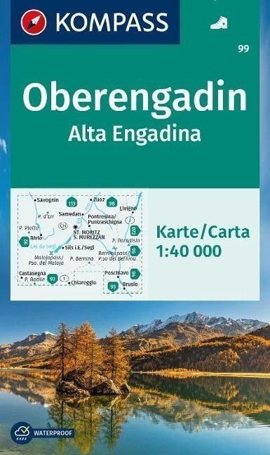 Oberengadin Alta Engadina 140 000 turistická mapa 99