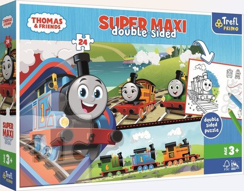 Trefl Puzzle Mašinka Tomáš s přáteli Super maxi 24 dílků - oboustranné