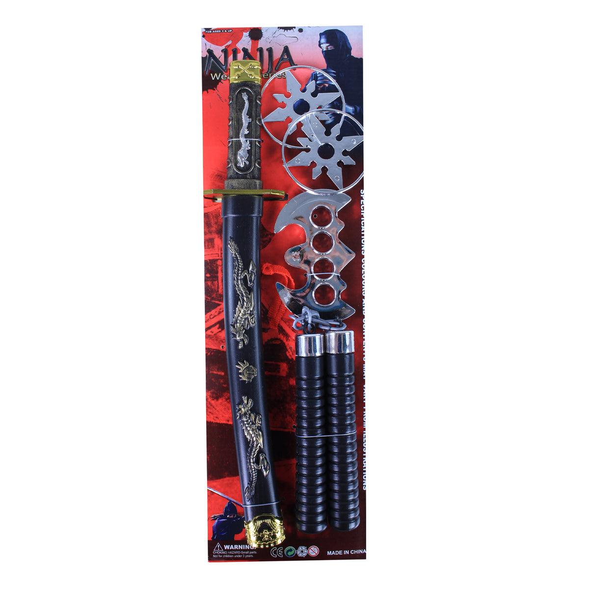 Japanese katana sword with sheath and accessories 42 cm