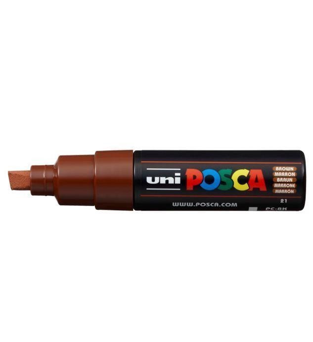 Posca akrylový popisovač PC-8K 8 mm hnědá se širokým seříznutým hrotem