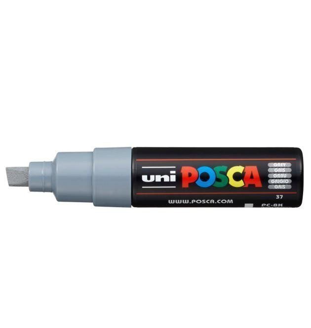 Posca akrylový popisovač PC-8K 8 mm šedá se širokým seříznutým hrotem