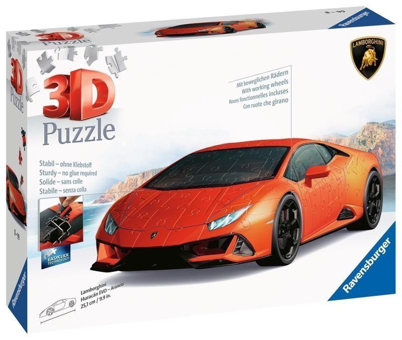 3D Puzzle Lamborghini Huracán EVO oranžové 108 dílků