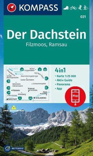 Dachstein Ramsau Filzmoos 125 000 turistická mapa KOMPASS 031