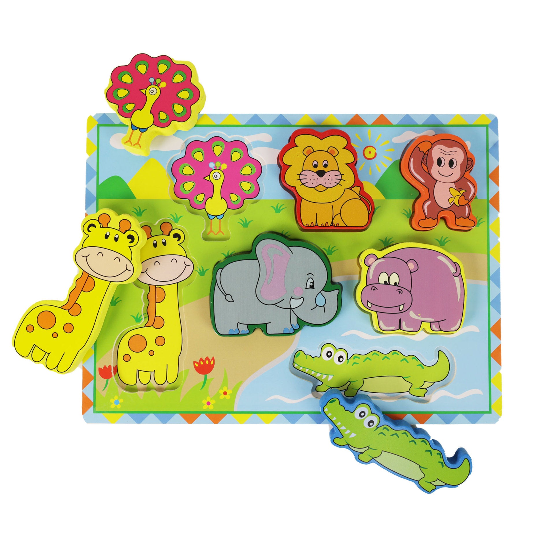 Wooden inset puzzle safari animals