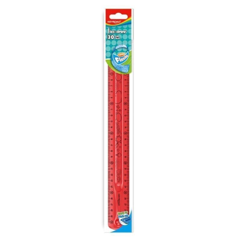 Keyroad Pravítko Flexi 30 cm - červené