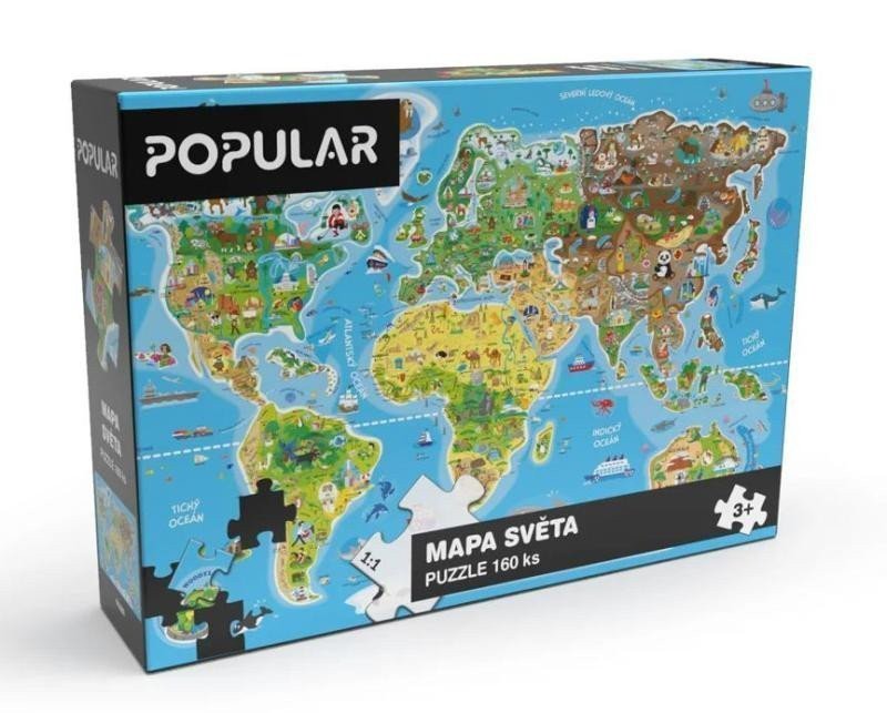Popular Puzzle Mapa světa 160 dílků CZ