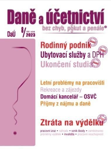 DaÚ 82023 Rodinný podnik - Ukončení studia na střední škole a ZP Ubytovací služby a DPH