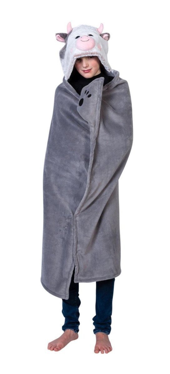 Cozy Noxxiez deka s kapucí a kapsami - Kráva