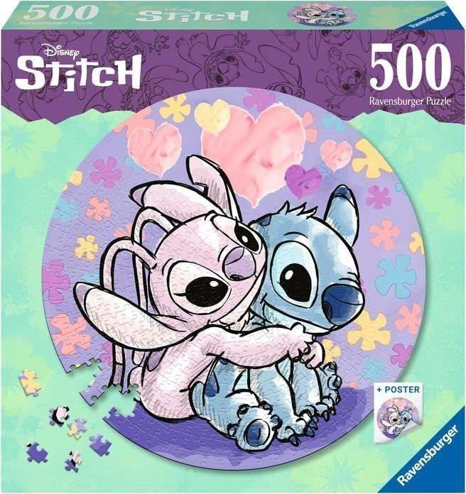 Puzzle kruhové Disney Stitch 500 dílků