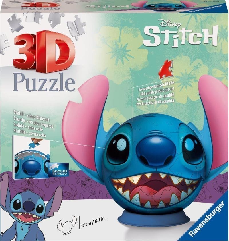 3D Puzzle-Ball Disney Stitch s ušima 72 dílků