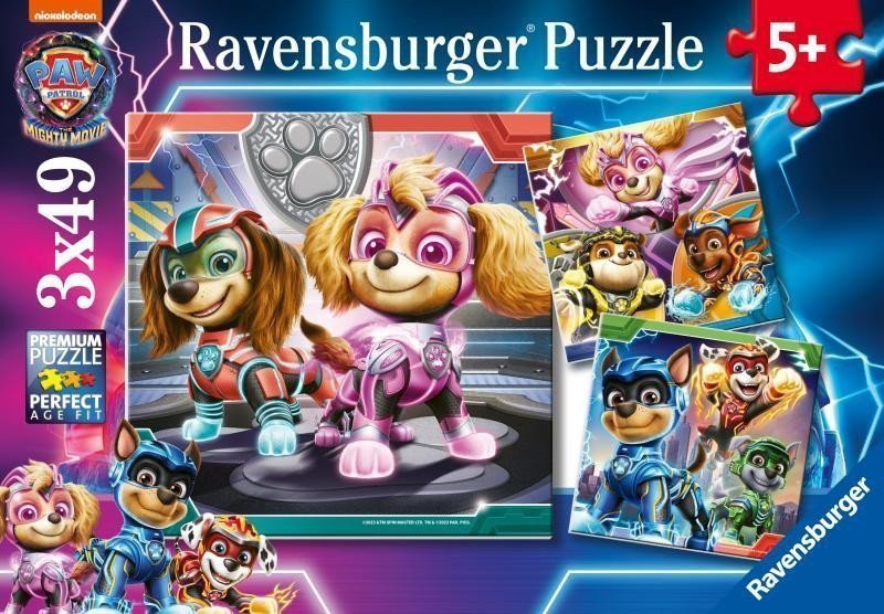 Puzzle Tlapková patrola ve velkofilmu 3x49 dílků