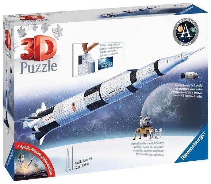3D Puzzle Vesmírná raketa Saturn V 432 dílků