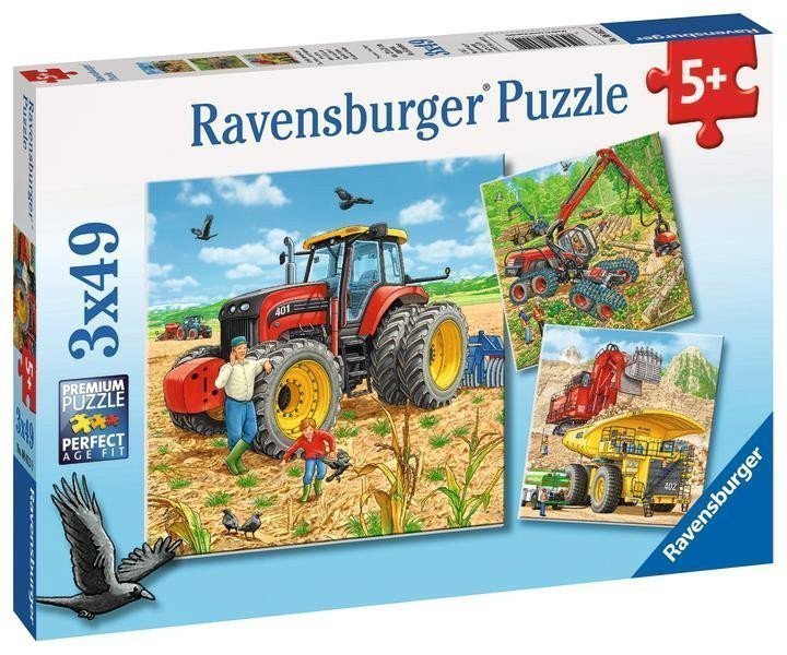 Puzzle Zemědělské stroje 3x49 dílků