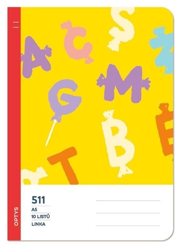 Optys Školní sešit 511 bezdřevý linka 20 mm - písmena