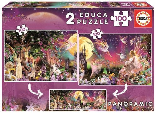 Puzzle Panorama Pohádkové víly 2x100 dílků