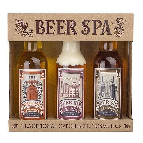 Dárková sada Beer Spa sprchový gel vlasový šampon pěna