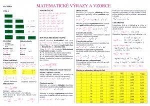 Tabulka - Matematické výrazy a vzorce