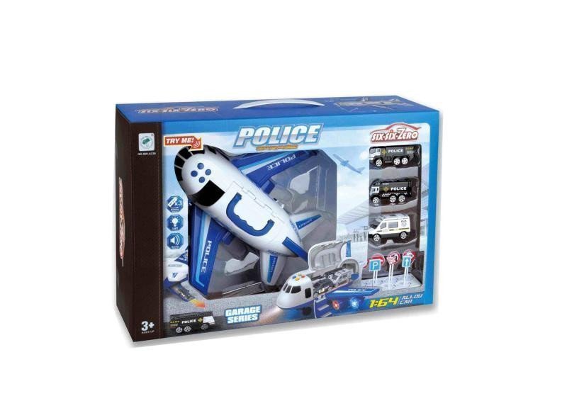Policejní letadlo s nákladním prostorem 3 autíčka