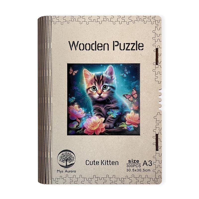 Dřevěné puzzleKotě A4
