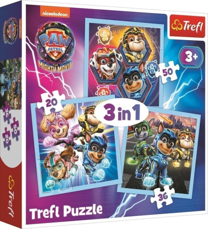 Puzzle Tlapková patrola Mocní hrdinové 3v1 203650 dílků