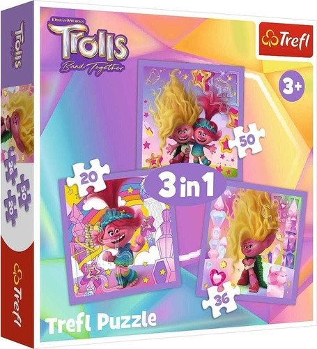 Puzzle Trollové 3 Seznamte se s Trollíky 3v1 203650 dílků