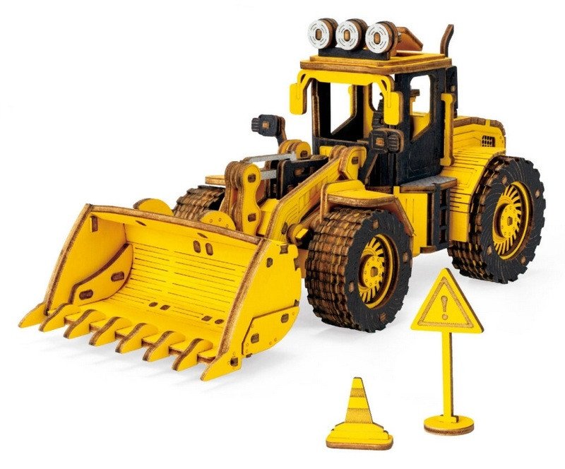 Puzzle 3D Buldozer211 dílků dřevěné