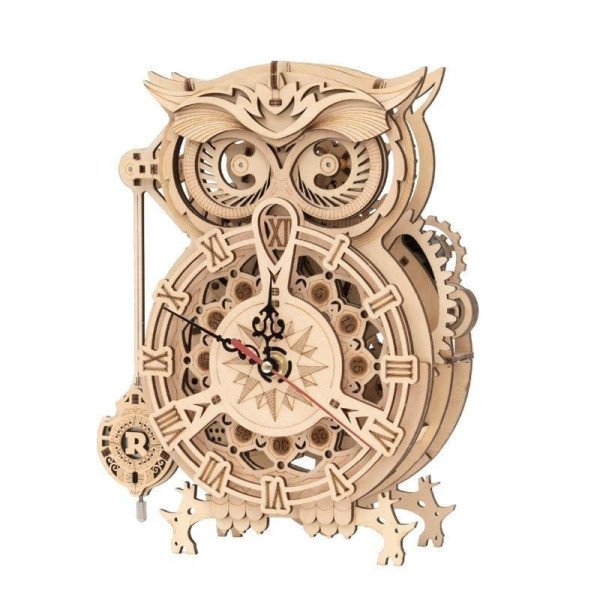 Puzzle 3D Stolní hodiny s časovačem Sova