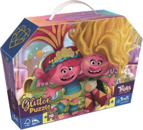 Puzzle Glitter Trollové 370 dílků třpy