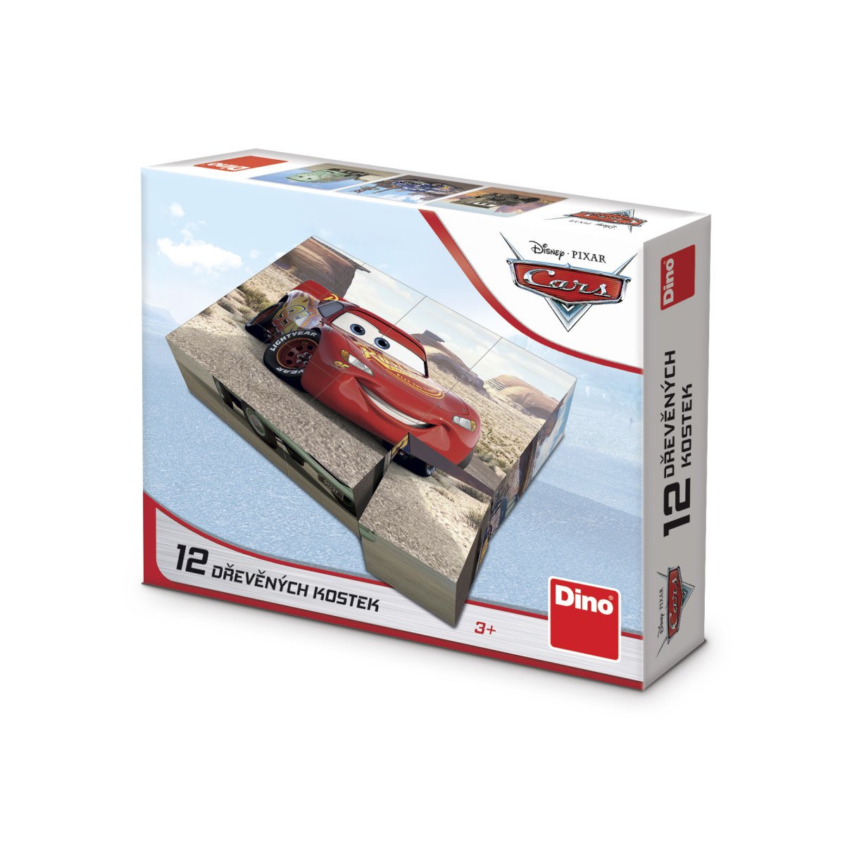 Auta - Dřevěné kostky 12 ks
