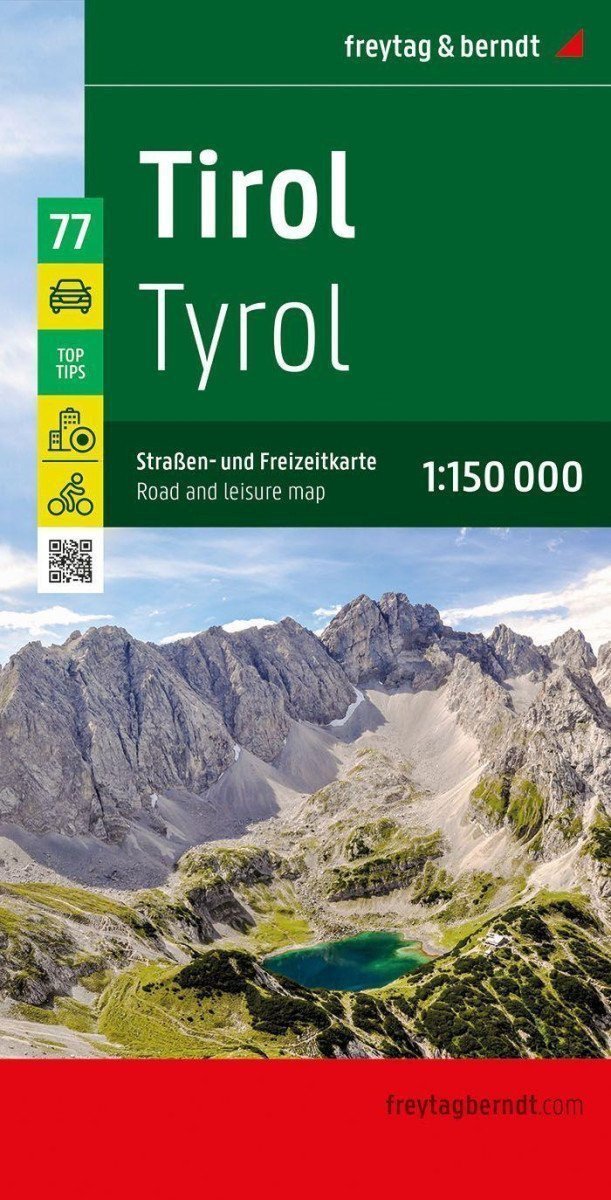 Tyrolsko 1150 000 silniční a rekreační mapa