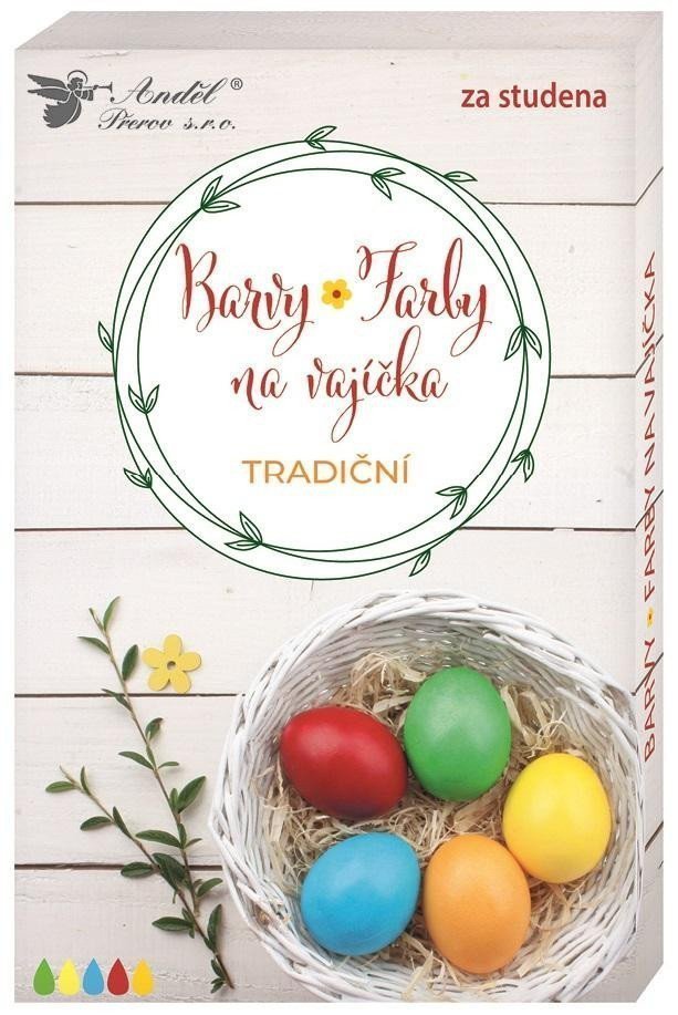 Barvy na vajíčka gelové tradiční 5ks v balení barvení za studena