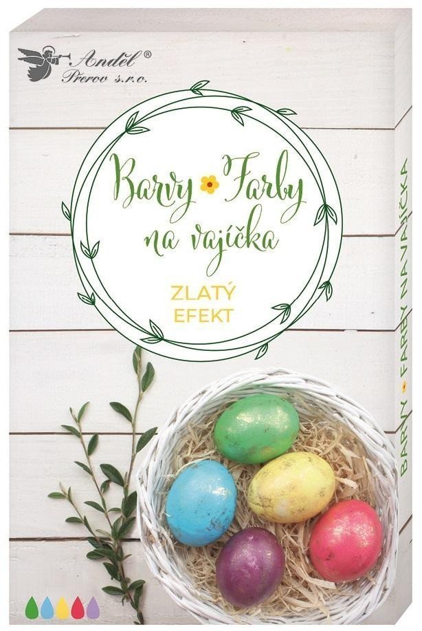 Barvy na vajíčka gelové se zlatým efektem 5ks rukavice