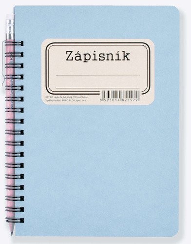 Kroužkový zápisník s tužkou Retro B6 čistý 70 listů