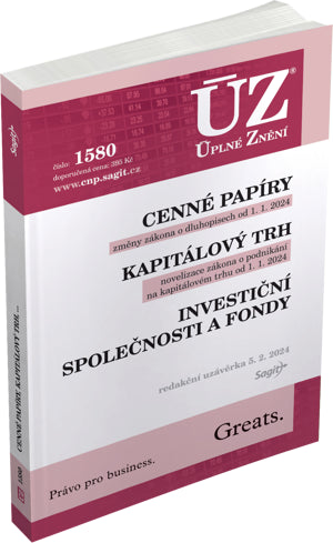 ÚZ 1580 Cenné papíry Kapitálový trh Investiční společnosti a fondy Komoditní burzy