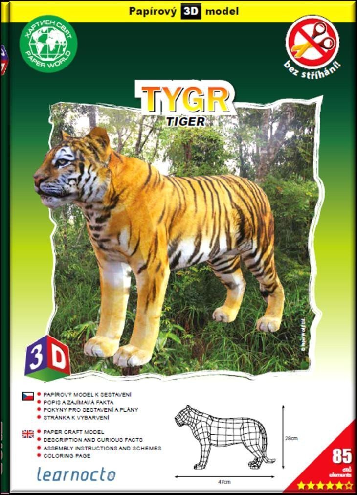 Tygr – Papírový 3D model85 dílků