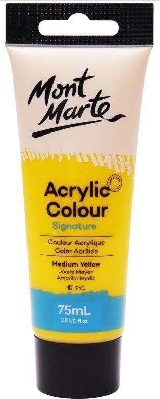 Mont Marte akrylová barva 75ml - žlutá Medium Yellow tuba