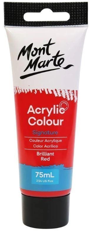 Mont Marte Akrylová barva 75ml - brilantní červená Brilliant Red tuba