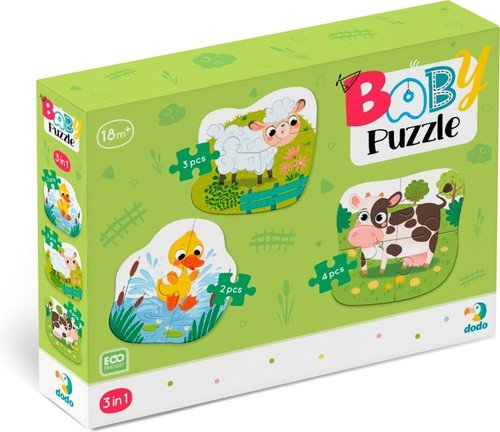 Baby puzzle Zvířátka ze statku 3v1 234 dílků