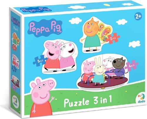 Puzzle Prasátko Peppa Kamarádi 3v1 234 dílků