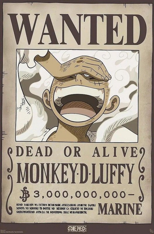 One Piece Plakát Maxi - Wanted Luffy 915 x 61 cm