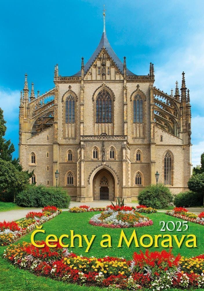 Kalendář 2025 Čechy a Morava nástěnný 34 x 485 cm