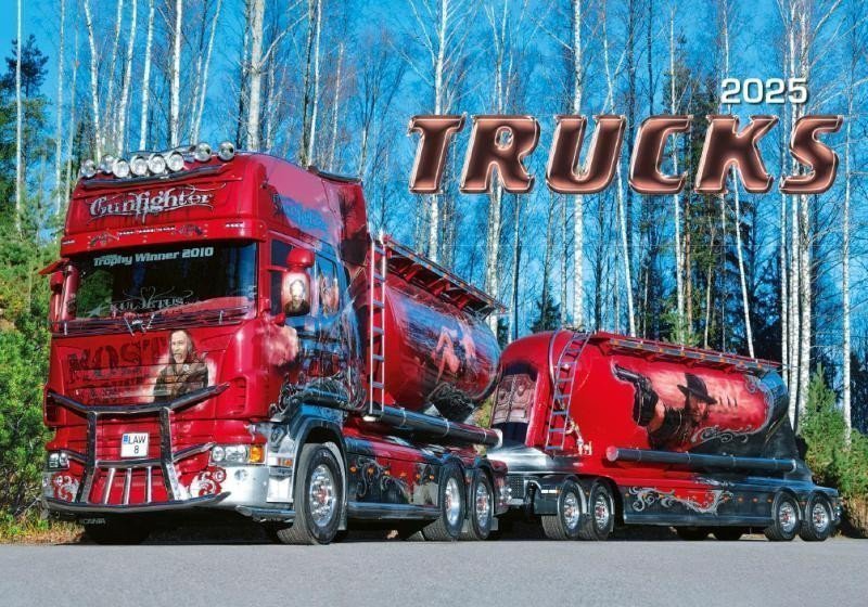 Kalendář 2025 Trucks nástěnný 485 x 34 cm