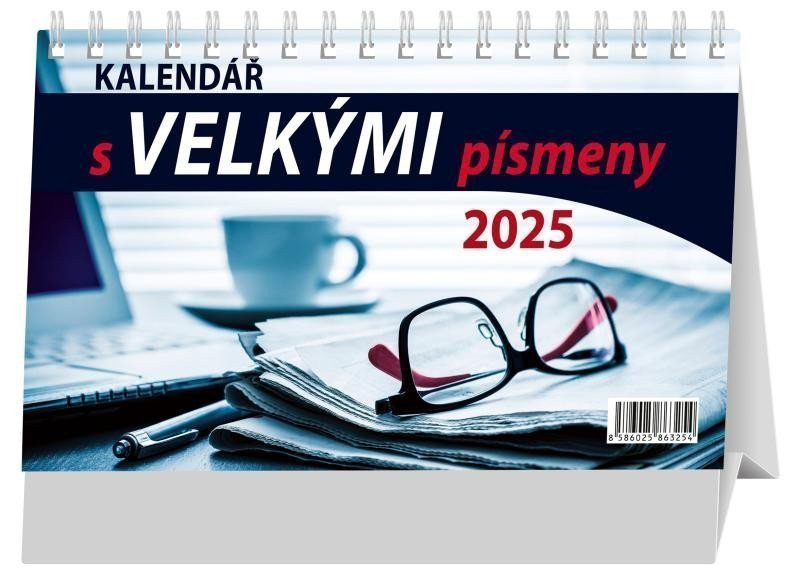 Kalendář 2025 Velká písmena stolní 23 x 14 cm