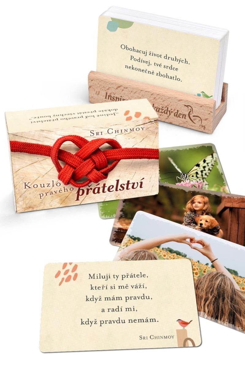 Kouzlo pravého přátelství - karty s dřevěným stojánkem – Chinmoy Sri