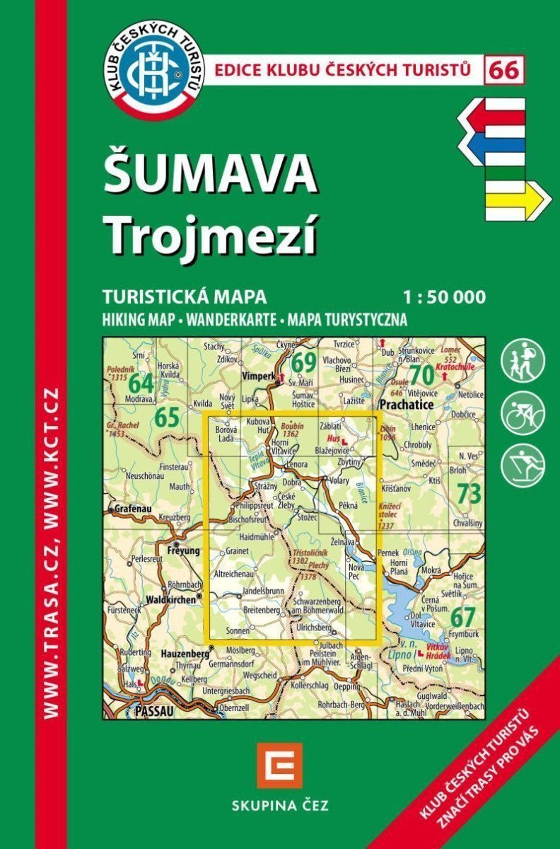 KČT 66 Šumava Trojmezí 150 000 Turistická mapa